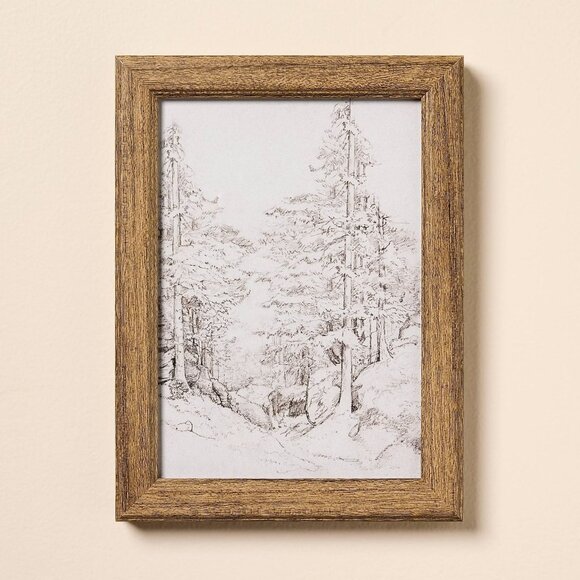 6x8 Sketched Tree Framed Wall Art – Hearth & Hand Magnolia, Christmas 2025 - Picture 1 of 4
